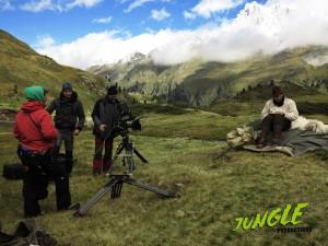 Shooting a reenactment for a documentary about Peter Aufschnaiter and Heinrich Harrer in Tibetshot on a beautiful autumn day in Tirol