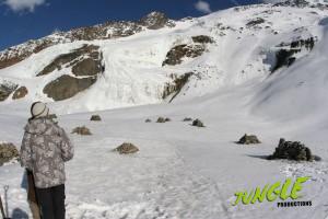 während der Gletscher schmilzt